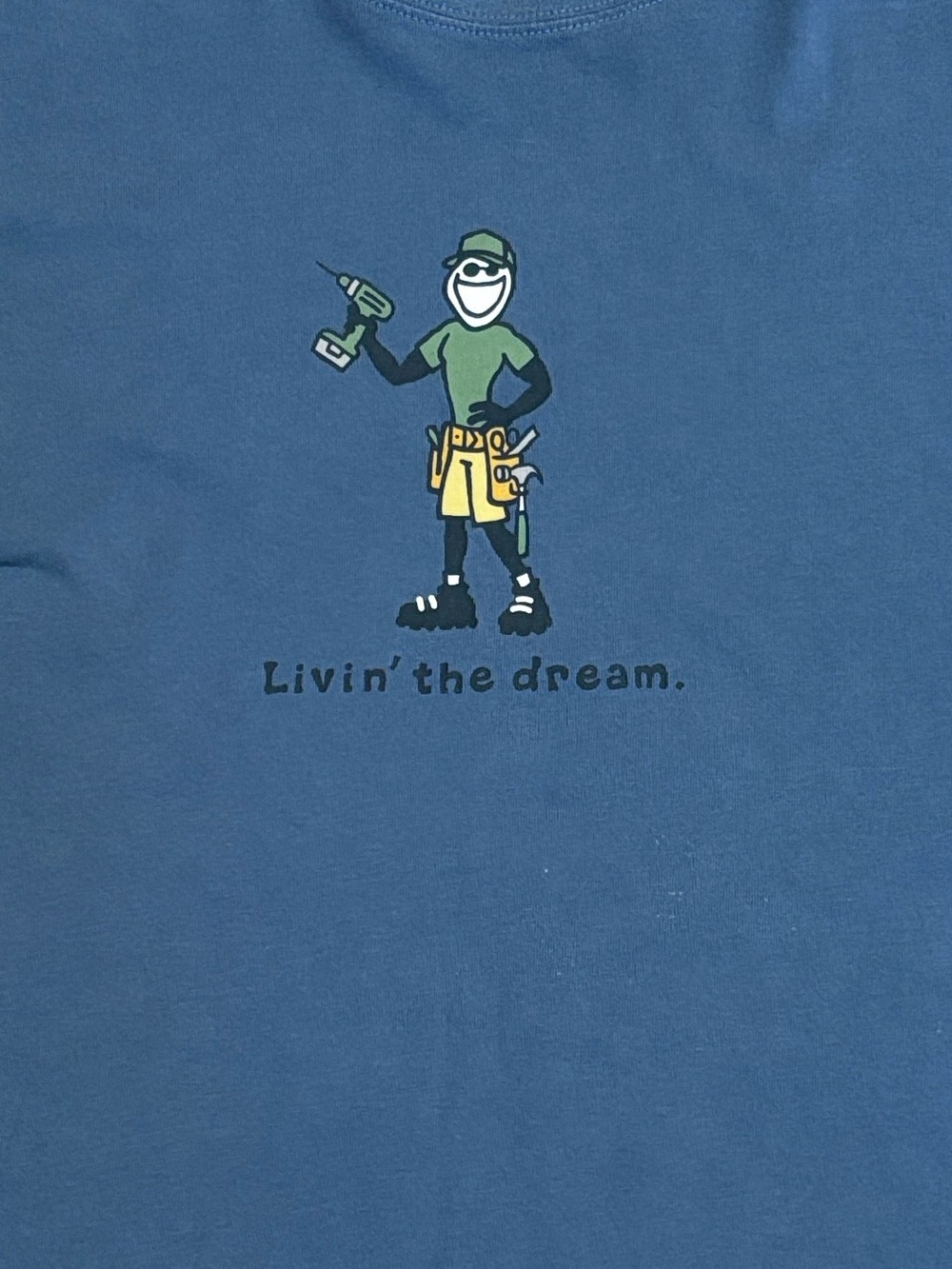 Life is Good Livin' The Dream Blue Crusher Graphic Short Sleeve Tee Size XL